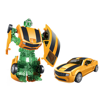新动泰合金变形小汽车儿童迷你模型机器人金刚汽车益智玩具