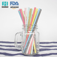 Cross-border new colorful wave pattern paper straws Wedding party decoration supplies Disposable paper straws