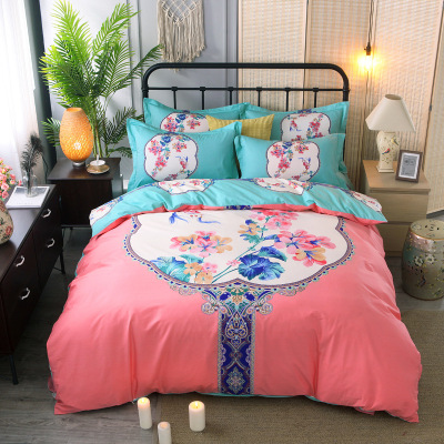 家纺秋冬加厚条格全棉生态磨毛四件套纯棉磨毛床上4件套被套床单