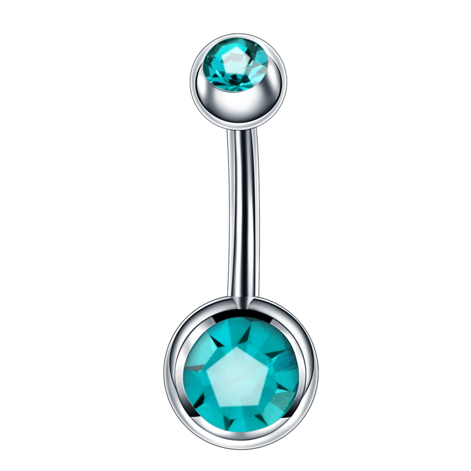 Fashion Geometric Stainless Steel Inlay Zircon Belly Ring display picture 4