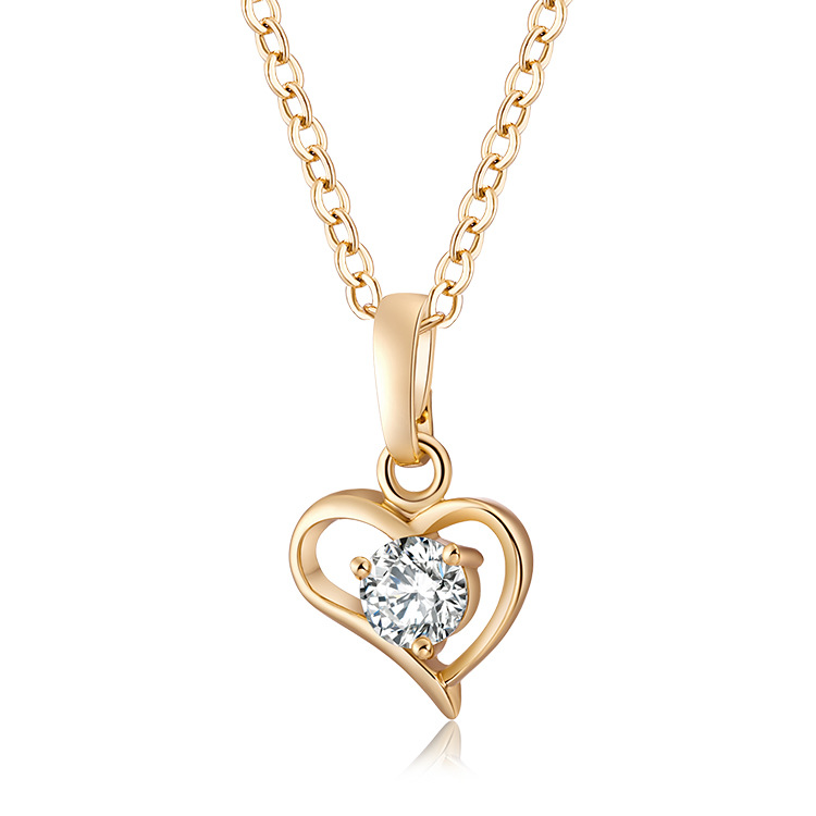 Brand copper pendant heart shaped with zircon