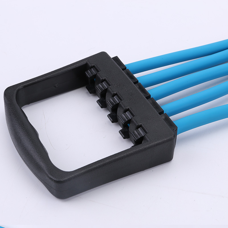 新款橡胶五管拉力器 可拆卸拉力器扩胸器臂力器 健身拉力带定制批