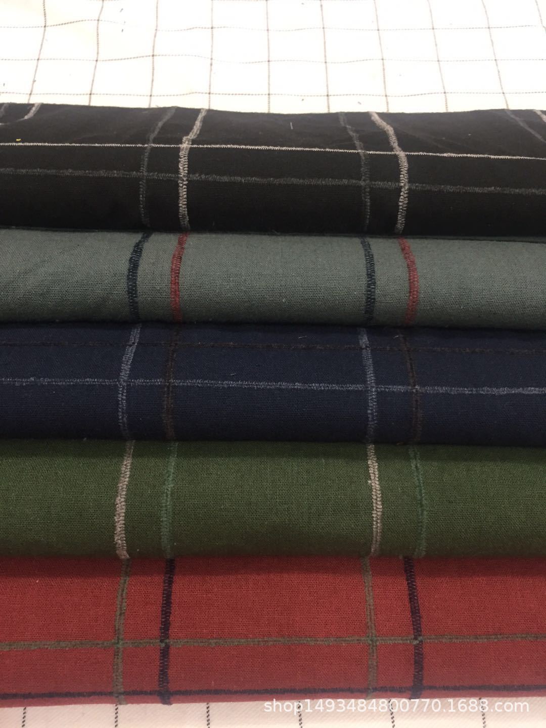 秋季新款色织梭织布大格子大格子提花面料衬衫面料桌布面料均可