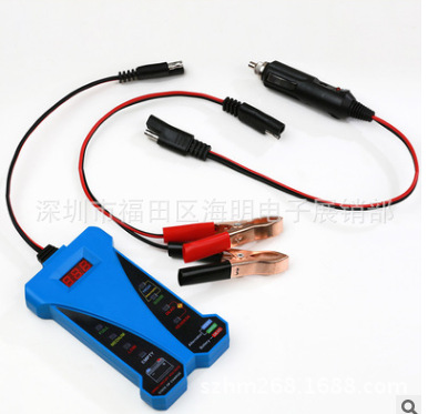 游艇电瓶检测仪汽车摩托车蓄电池测试仪12V LED 数字测量仪测压仪