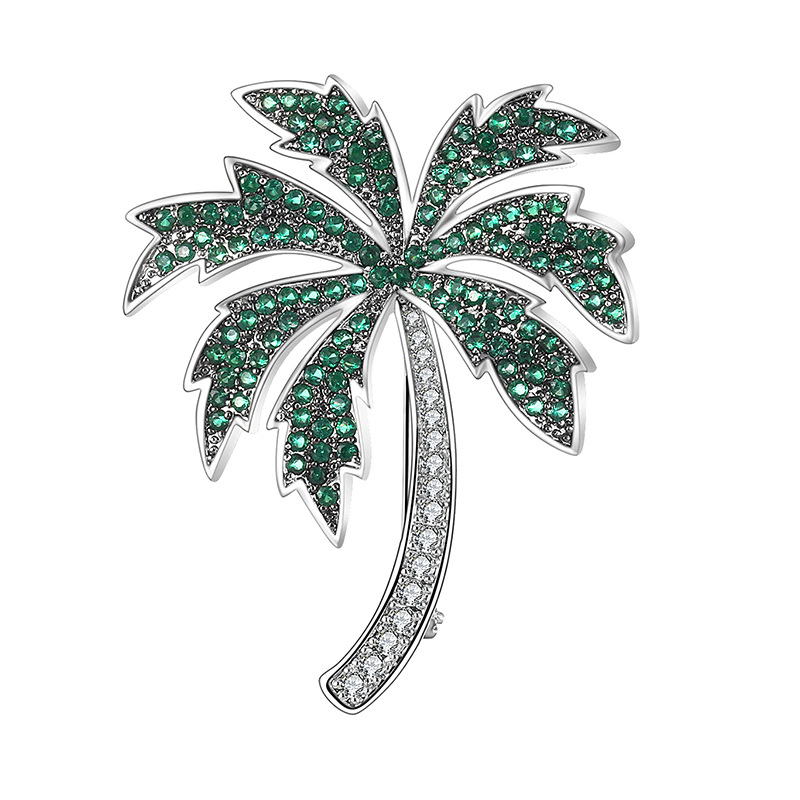 Bella jewelry cross-border European and American hot selling Korean Creative exquisite coconut zircon pin women's brooch