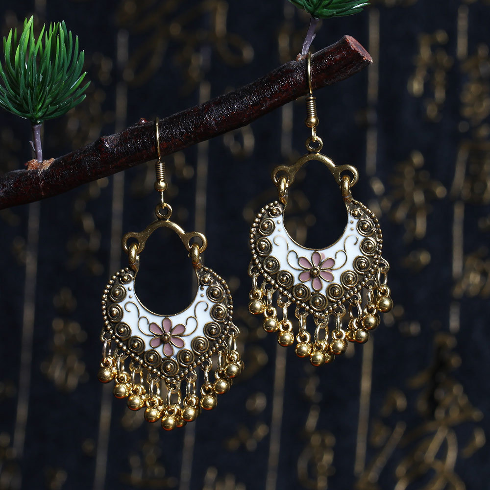 波西米亚新款流苏耳环女复古民族风耳饰批发多色可选HY-7401-3-阿里巴巴