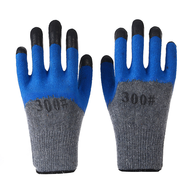 兰黑色十针 发泡手套加强 棉纱材质劳保手套 厂家供应