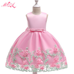 新款歐美亞馬遜女童禮服公主裙 網紗連衣裙田園棉裡兒童禮服