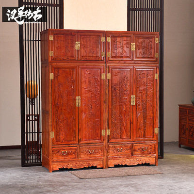 实木大衣柜卧室顶箱柜组合衣柜储物柜酒店会所样板房整套家具定做|ms