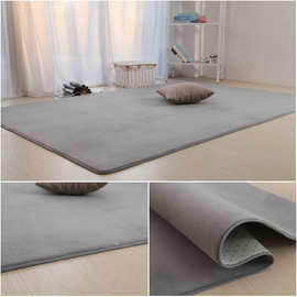 厂家直销欧式可水洗珊瑚绒纯色长方形地毯客厅卧室床边茶几可定制