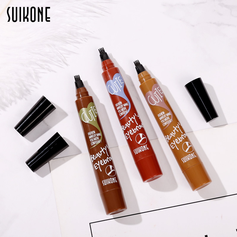 蘇卡娜四頭眉筆四叉頭眉筆 極細微雕紋眉筆 防水眉筆跨境彩妝G-09