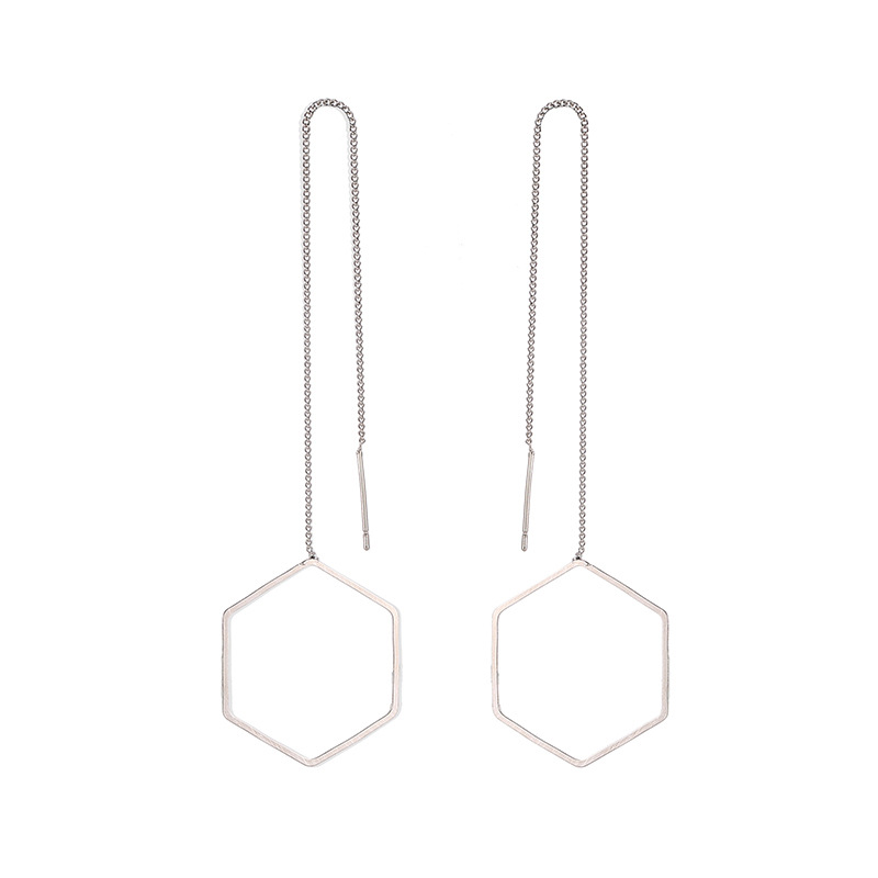 5g Weight No Inlaid Inlay Material Earrings Classification Housewarming, Anniversary, Business, Wedding, Travel, Birthday, Festival Occasion Copper Material Geometric Pattern Women'S Gender Plating Design Gold, Silver Color Geometric Plating Copper No Inlaid Drop Earrings 18