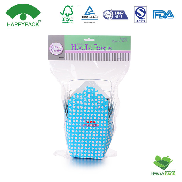 铁丝手提纸餐盒特殊包装纸盒按客户要求设计图案 面条纸盒