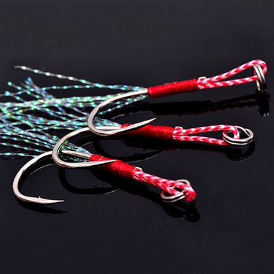 威海渔具厂家供应黑金刚强化奥金铁板钩路亚海钓用伊势尼鱼钩|ru