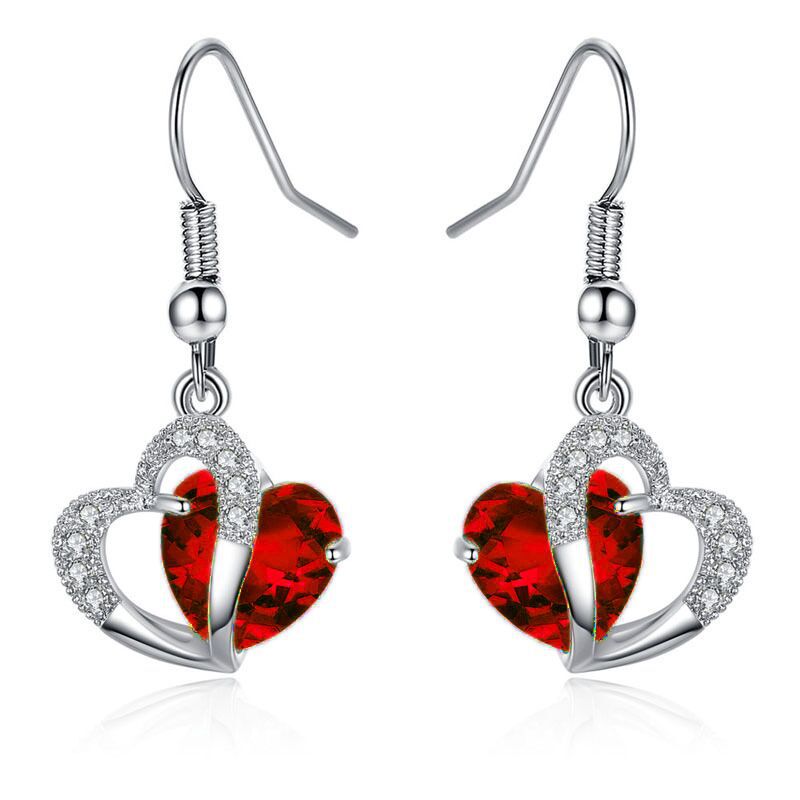 Boucles D'oreilles En Zircon Incrusté D'or Cuivre Simple Coréen display picture 5