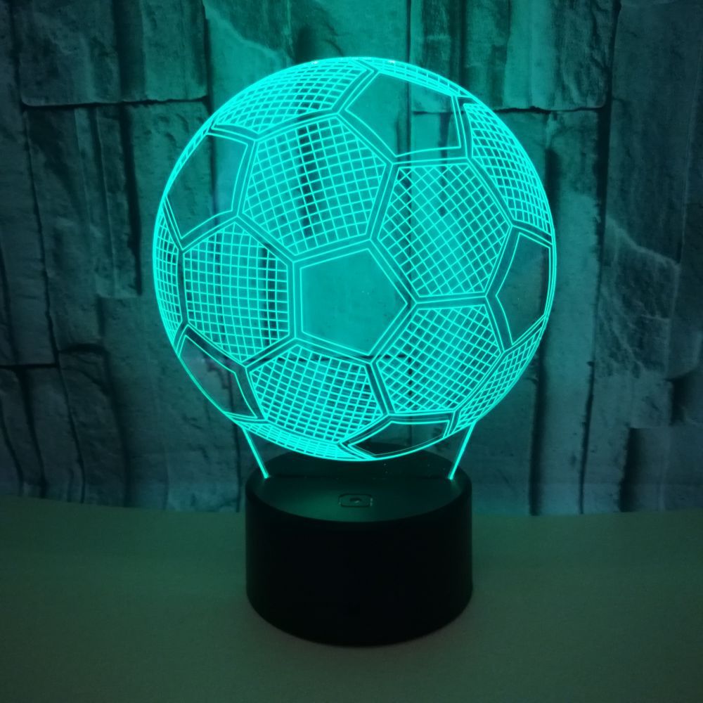 Colorido fútbol 3D creativo visual noche luz 3D estéreo lámpara de mesa Comercio exterior escritorio creativo 3D Mesa