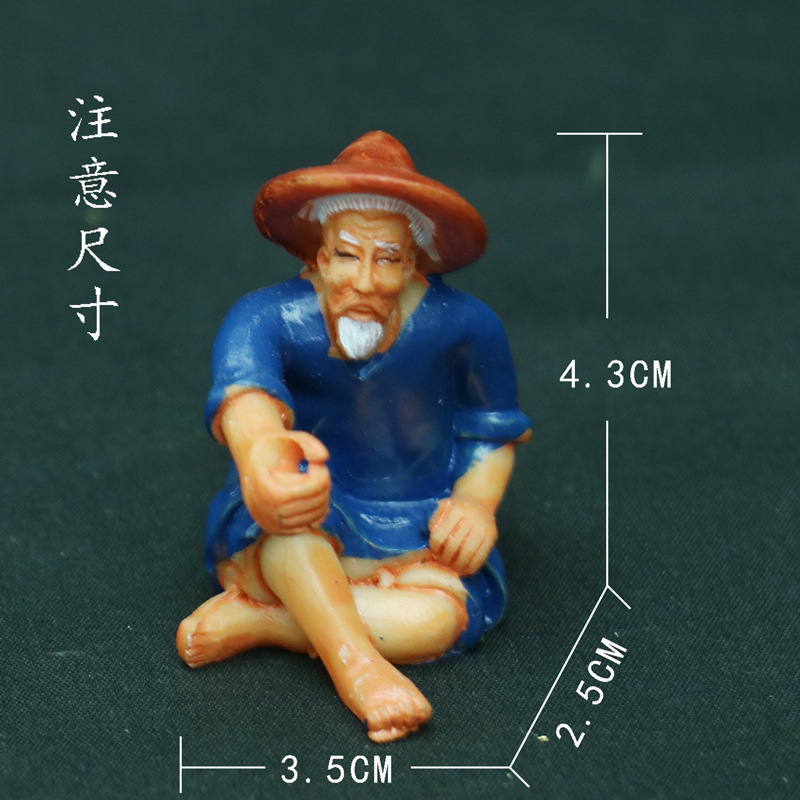 fountain Fisherman Go fishing factory Foreign trade wholesale fish tank Small ornaments Micro Landscape ornament Garden ornaments