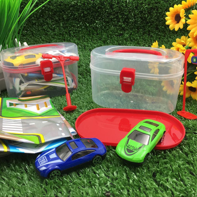 儿童玩具车合金小汽车跑车模型手提收纳盒男孩礼物竞技地图批发