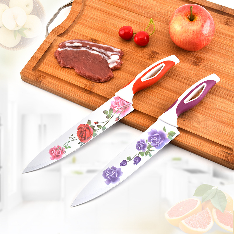 Factory wholesale printing chef knife kitchen kitchen knife multi-function fruit knife stainless steel vegetable fruit knife wholesale