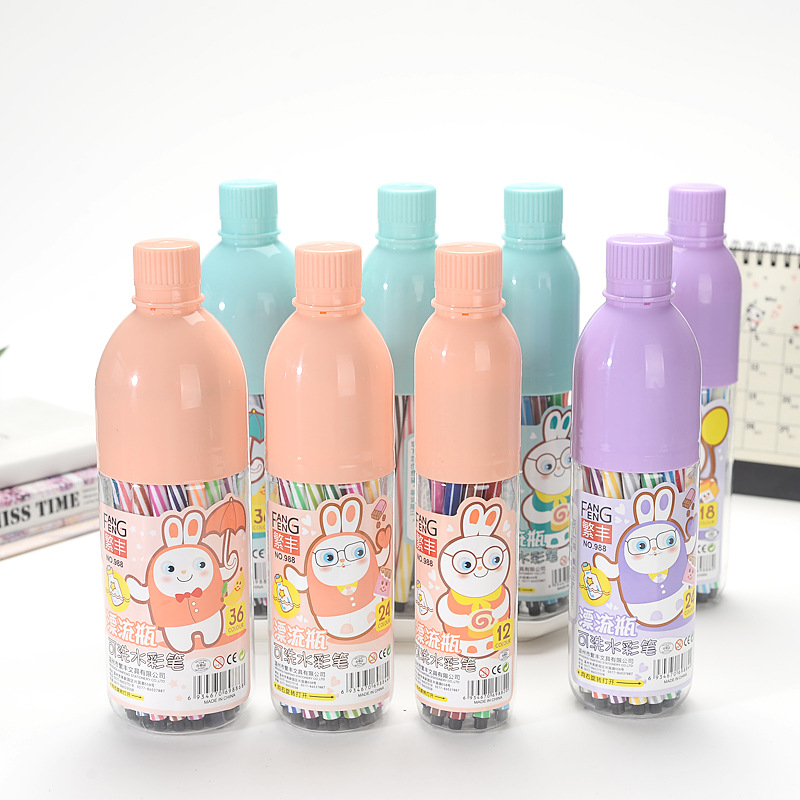 children Draw Watercolor pen Drift bottles Watercolor pen 12/18/24/36 Color watercolor pen student draw Graffiti