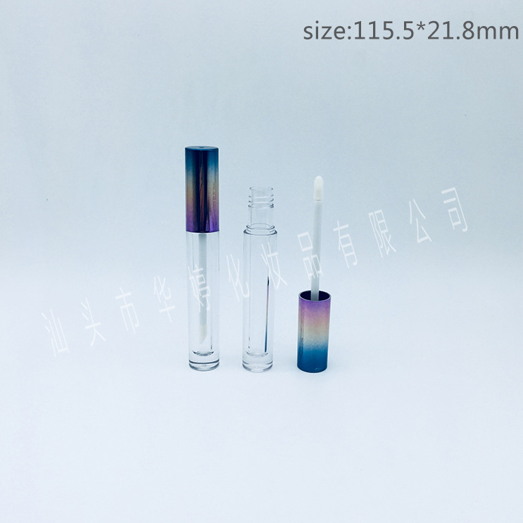 ht-w007热卖圆形渐变幻彩唇彩管 高端定制DIY化妆品包材 厂家直销