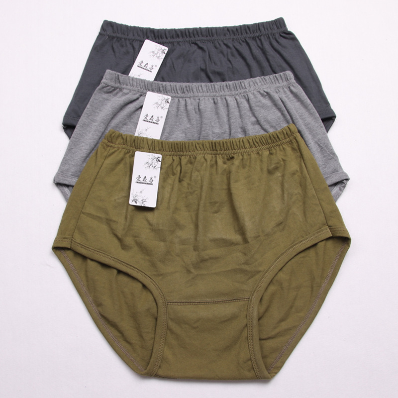 批发中老年纯棉全棉男士内裤透气三角裤大码肥佬中腰裤头
