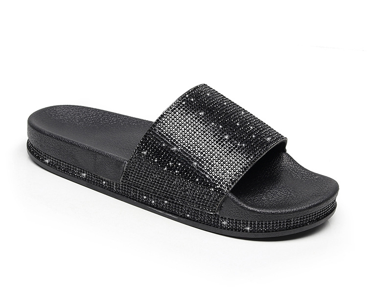 Women's Casual Vacation Solid Color Rhinestone Open Toe Slides Slippers display picture 31