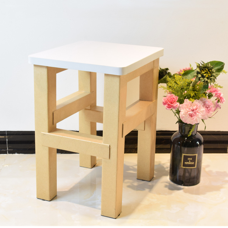 方形紙管家居板凳 簡約時尚辦公室方凳 結實耐用高腳凳廠家直銷