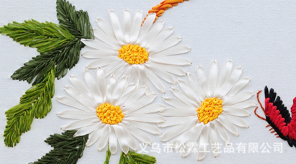 Oujin fábrica cinta bordado hecho a mano DIY niño estudiante hecho a mano flor temporada chica bordado DIY punto de cruz