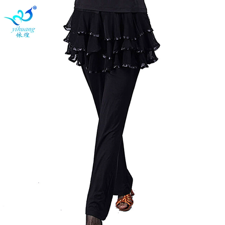 Квадратный танец латинский танец практика производительности брюки юбка сетка танец практика брюки юбка латинский танец длинные брюки