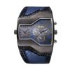 Quartz swiss watch, capacious dial, belt, brand men's watch