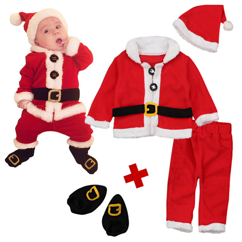 Christmas Fashion Solid Color Cotton Boys Clothing Sets display picture 2