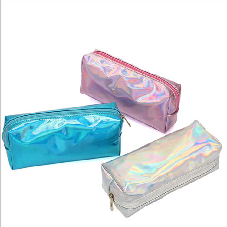 厂家定制原创炫酷镭射反光pu料圆筒文具袋防水简约创意学生笔袋|ms