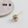 New rhinestone ear needle claw diamond ear needle earrings rhinestone turtle claw ear needle DIY handmade jewelry accessories