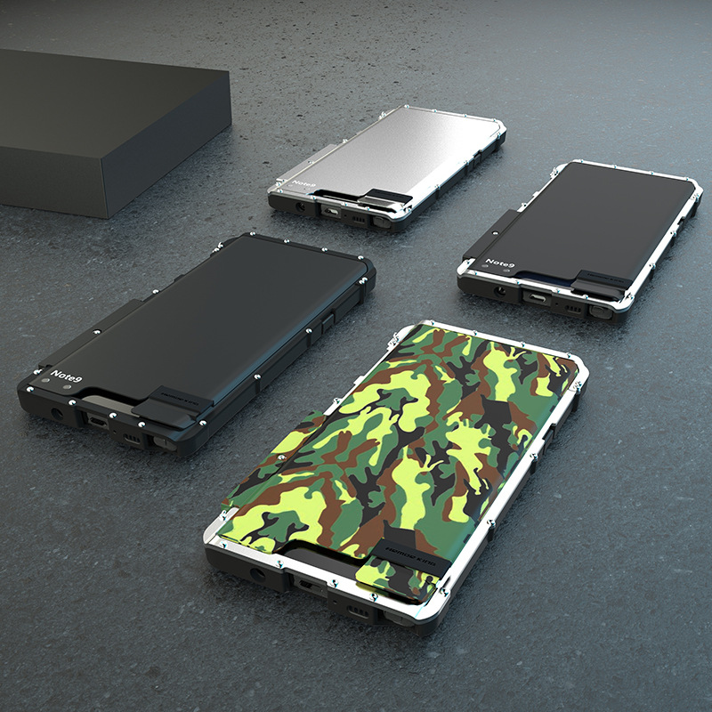 Armor King Iron Man Luxury Shockproof Stainless Steel Aluminum Metal Flip Case Cover for Samsung Galaxy Note 9