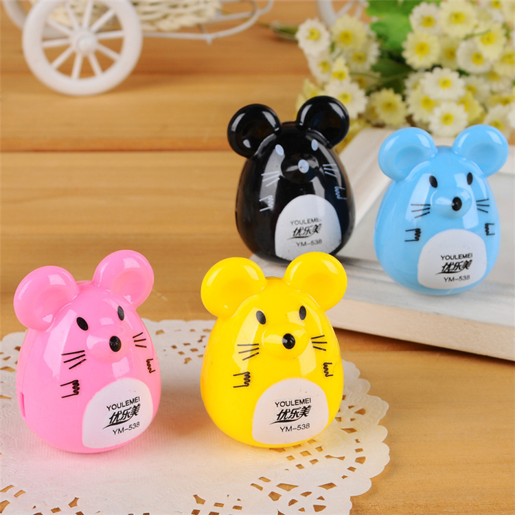 Korean Edition Little Mouse pencil sharpener originality lovely Pencil sharpener Cartoon pupil prize Pencil sharpener Pencil sharpeners