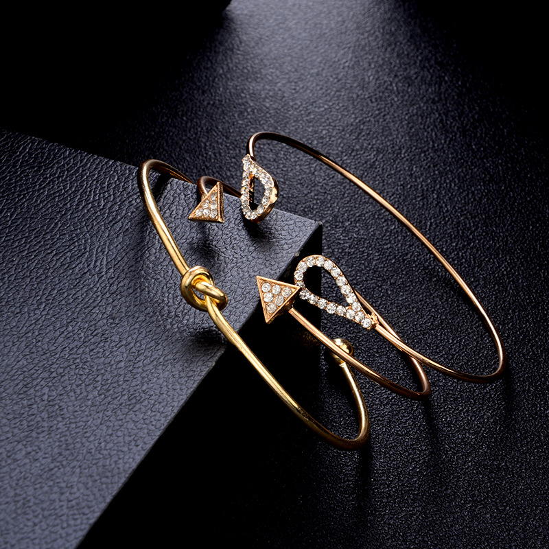 Geometric Leaf Knot Bracelet - Silvery