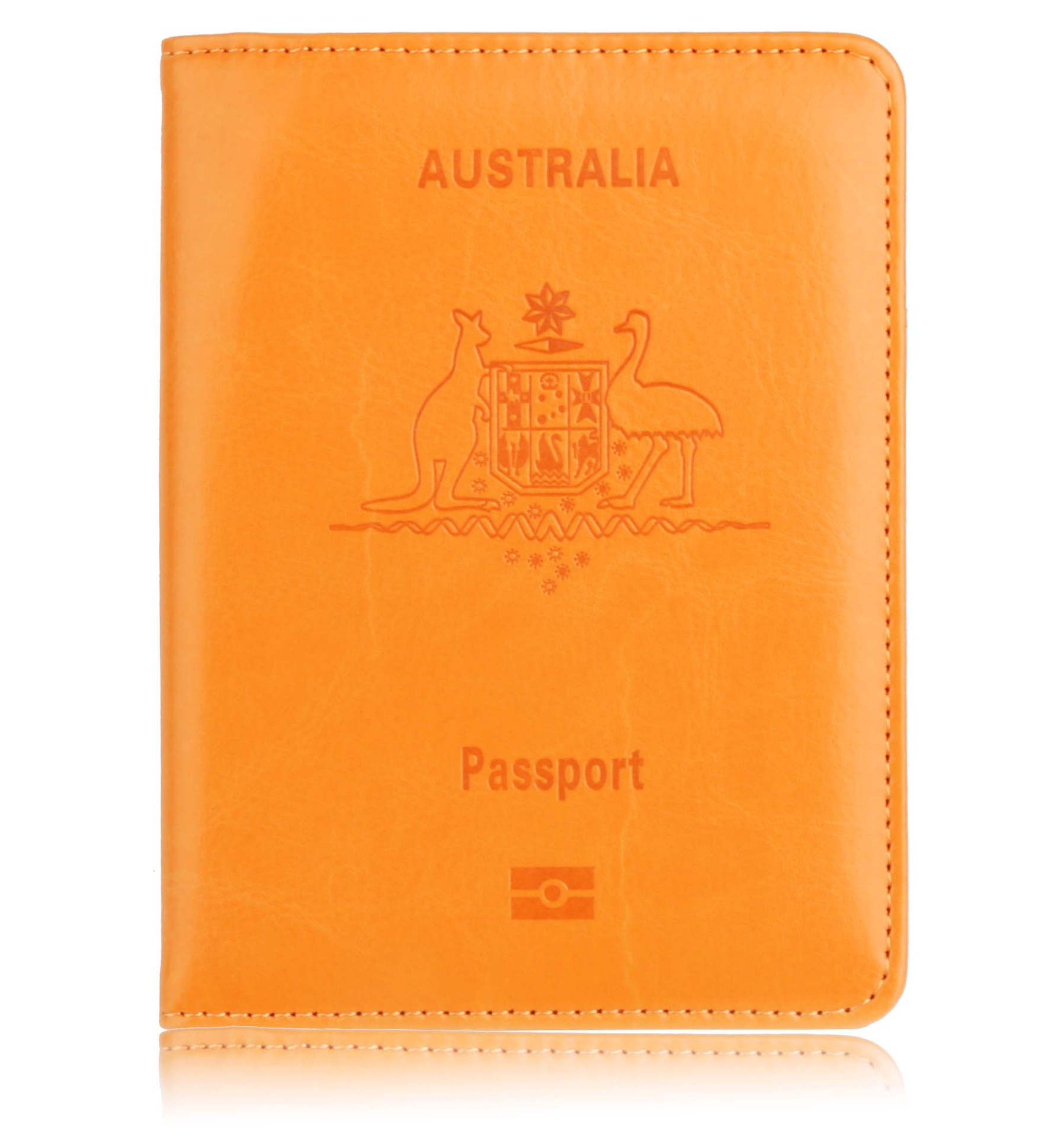 En stock cubierta del pasaporte australiano anti-magnético cubierta protectora del pasaporte cara de cuero de la PU titular de la tarjeta de Banco titular de la venta caliente