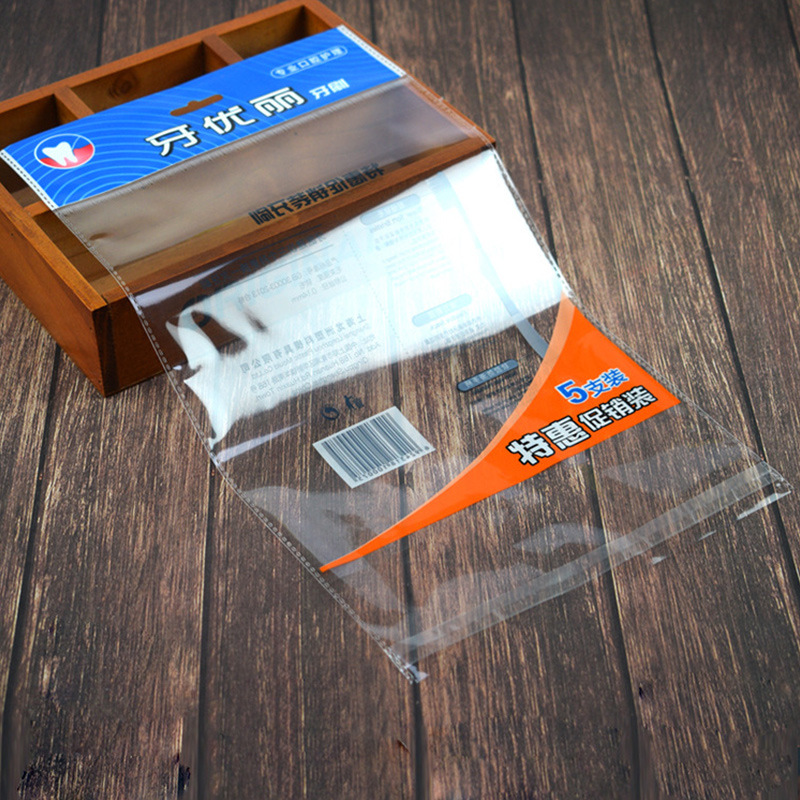 opp袋子卡頭透明彩色印刷飛機孔圓孔玩具禮飾品不幹膠自粘袋定制