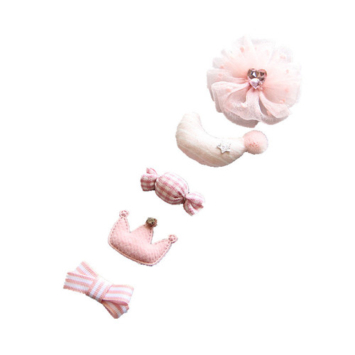 Korean style handmade baby hairpin side clip baby hair clip children's headwear hairpin princess hairpin five-piece set