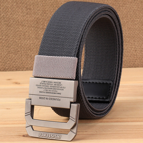TUSHI double-ring buckle nylon elastic waistband tactical outdoor belt men's Korean style woven canvas pants belt