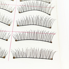 2018新款218棉線梗十對裝假睫毛 交叉眼尾加長款眼睫毛手工