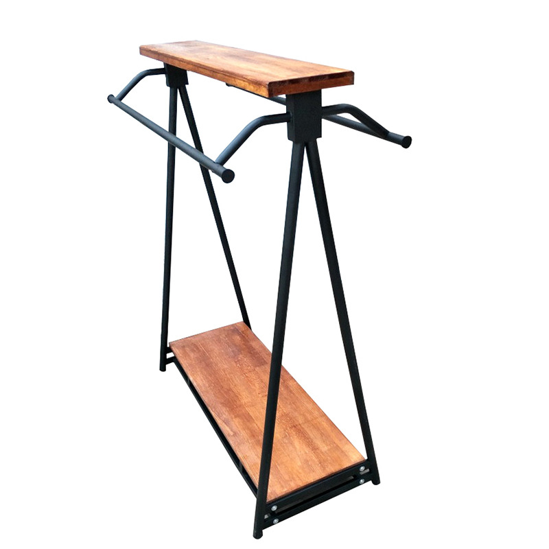 couture to ground Display rack solid wood Parallel bars clothes Display rack Women's wear Children's clothing store Nakajima goods shelves wholesale