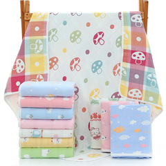 Baby bath towel Six-layer gauze bath towel pure cotton soft and absorbent newborn baby blanket swaddle blanket wholesale