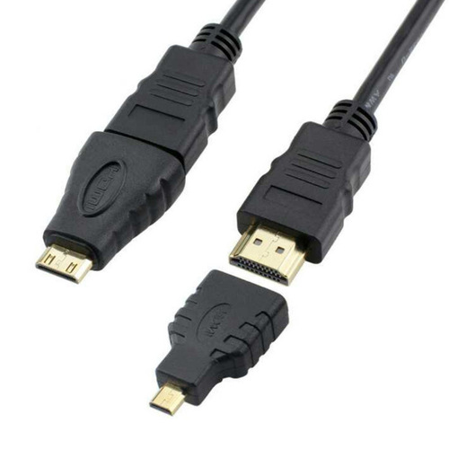 High-Definition HDMI 3-in-1 Adapter Mini Micro HDMI to HDMI Cable 3-in-1 Male to Female Manufacturer Direct Sale