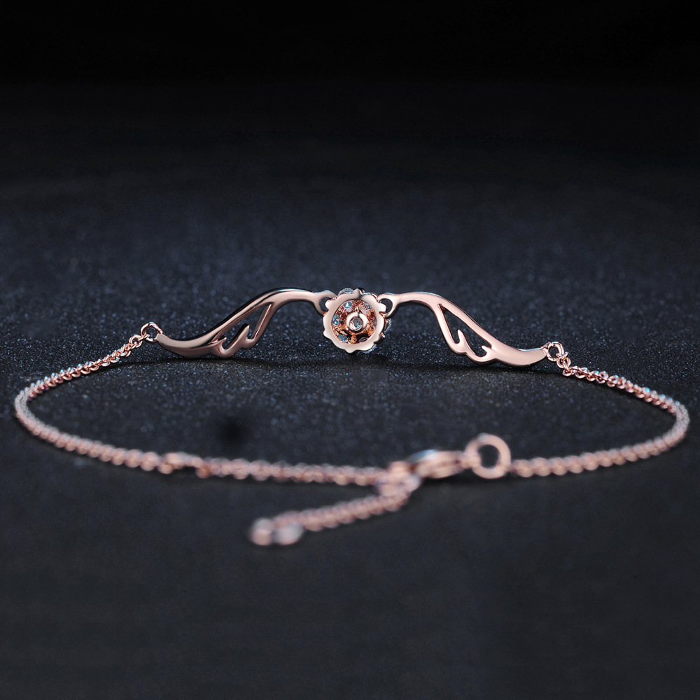 Fashion Heart Shape Bow Knot Copper Plating Zircon Bracelets 1 Piece