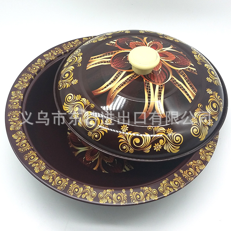 水果盘创意风格家居零食糖果婚庆结婚干果坚果盘喷漆贴花带盖果盘详情图4