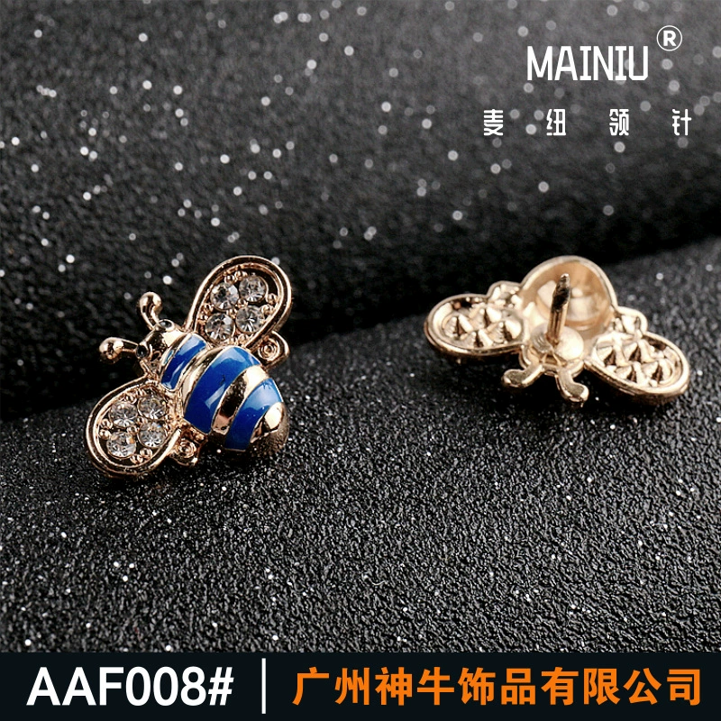 AAF008 Diamond Small Bee Exquisite Dripping Oil Small Metal Insect Bee Gold Alloy Material Branch