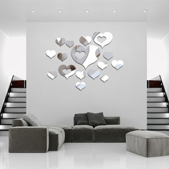 鏡面牆貼 貼畫 婚房裝修玄關餐廳教室新房嬰兒房 愛心桃心