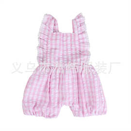 欧美外贸出口婴儿泡泡布背带连体衣 可爱宝宝连身衣 爬服厂家直销